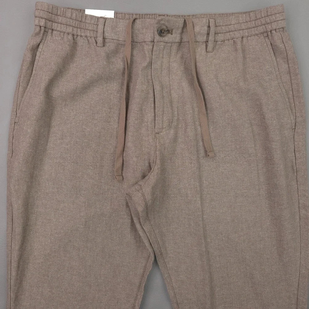 Banana Republic Pants Men 36x29 Brown Linen Cotton Athletic Tapered Chino Casual